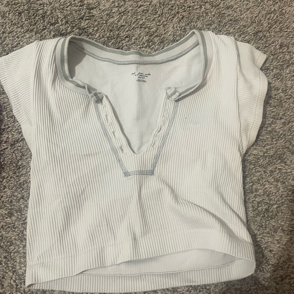 Urban Outfitters White Ribbed Tee